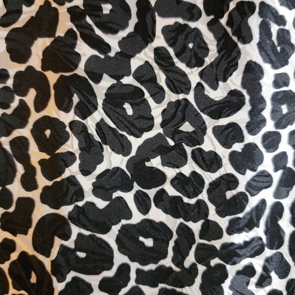 Bloomingdale's Black & Gold Animal Print Petite Silk Dress 6P - Picture 4 of 13